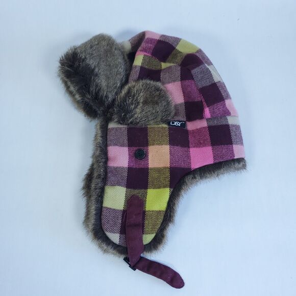 D&Y David & Young Trapper Hat Womens Faux Fur Accents Ear Flaps - Picture 6 of 11